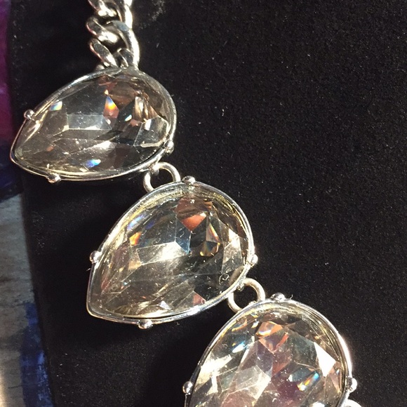 J. Crew Large Crystal Teardrop Smokey Chunky VNTG - Picture 3 of 8